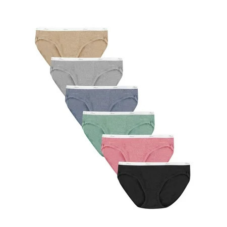 Hanes Women s Ribbed Hipster Underwear 6-Pack Assorted 6 | Walmart (US)