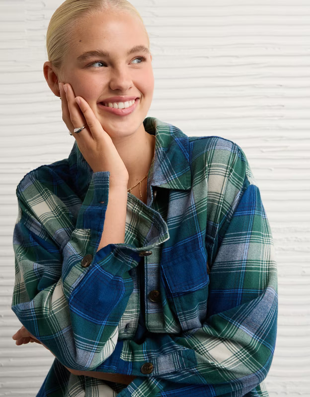 AE Plaid Button-Up Shirt | American Eagle Outfitters (US & CA)