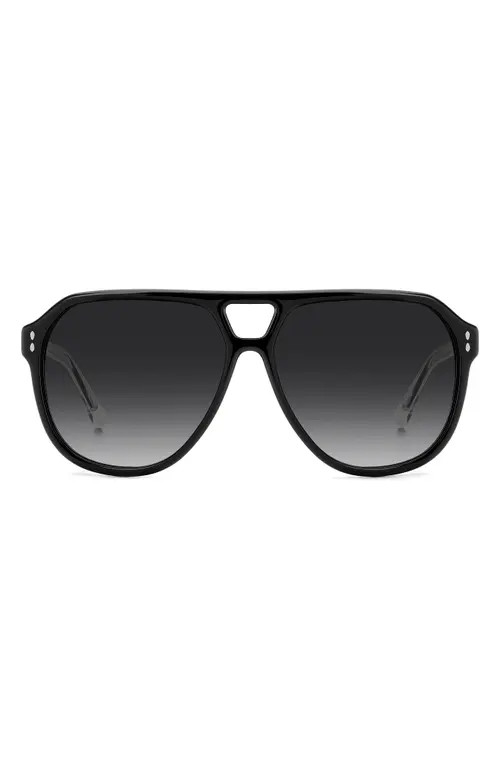 Isabel Marant 60mm Gradient Pilot Sunglasses in Black/Dark Grey Sf at Nordstrom | Nordstrom
