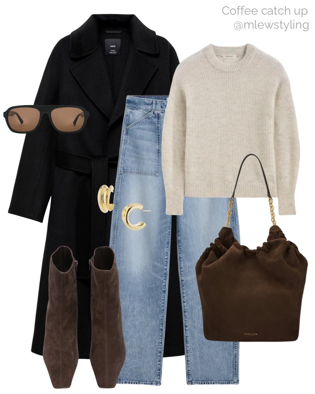 What to wear for a coffee catch up 🤎

Tags: capsule wardrobe, winter outfit, black wool coat, madewell jeans, brown suede ankle boots, everlane crewneck sweater, revolve sunglasses, Jenny bird earrings, neutral aesthetic, DeMellier shoulder bag 

#LTKgrwm #LTKSeasonal #LTKootd
