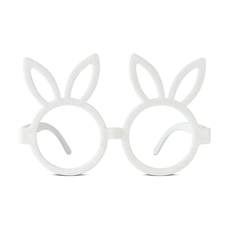 Glitter Bunny Costume Glasses, White, Easter by Way To Celebrate | Walmart (US)