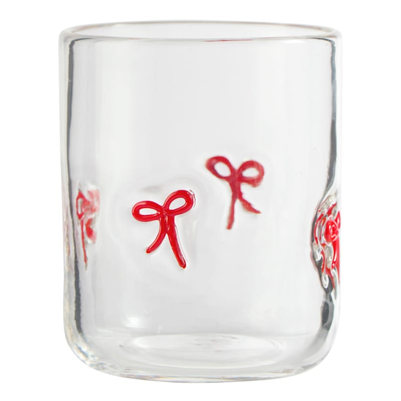 Red Ribbon Icon Glass, 17.5Oz, Clear, sold by At Home | At Home