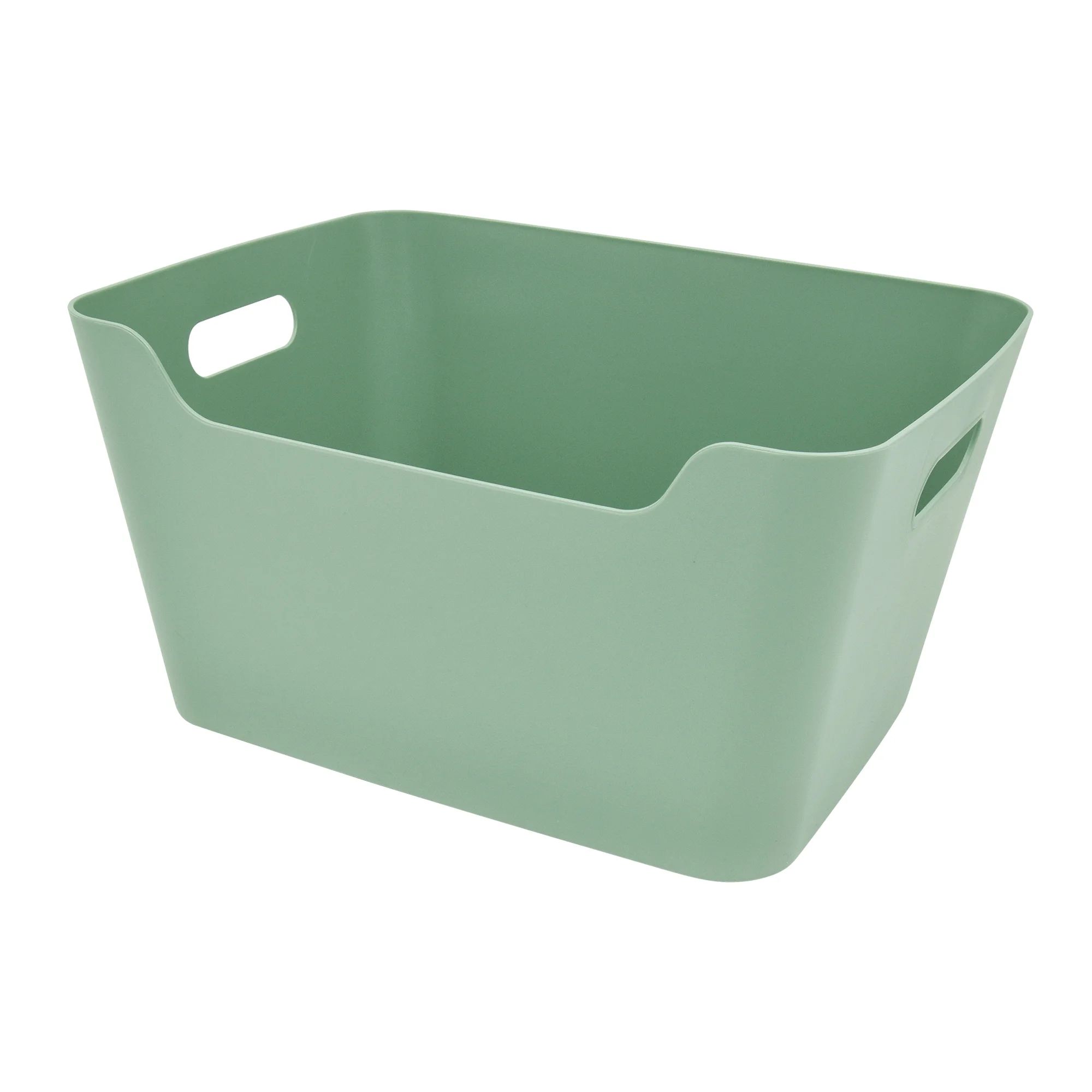 Mainstays Large Easy Access Plastic Storage Bin, Green Sage | Walmart (US)