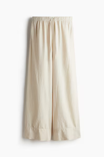 H & M - Wide-Leg Linen-Blend Pants - Beige | H&M (US + CA)