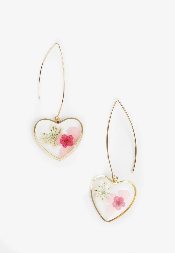 Heart Pressed Leaf Drop Earrings | Maurices