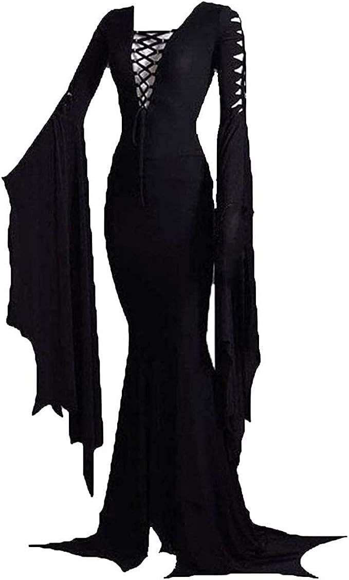 Women's Morticia Floor Dress Costume Adult Women Gothic Witch Vintage dress | Amazon (US)
