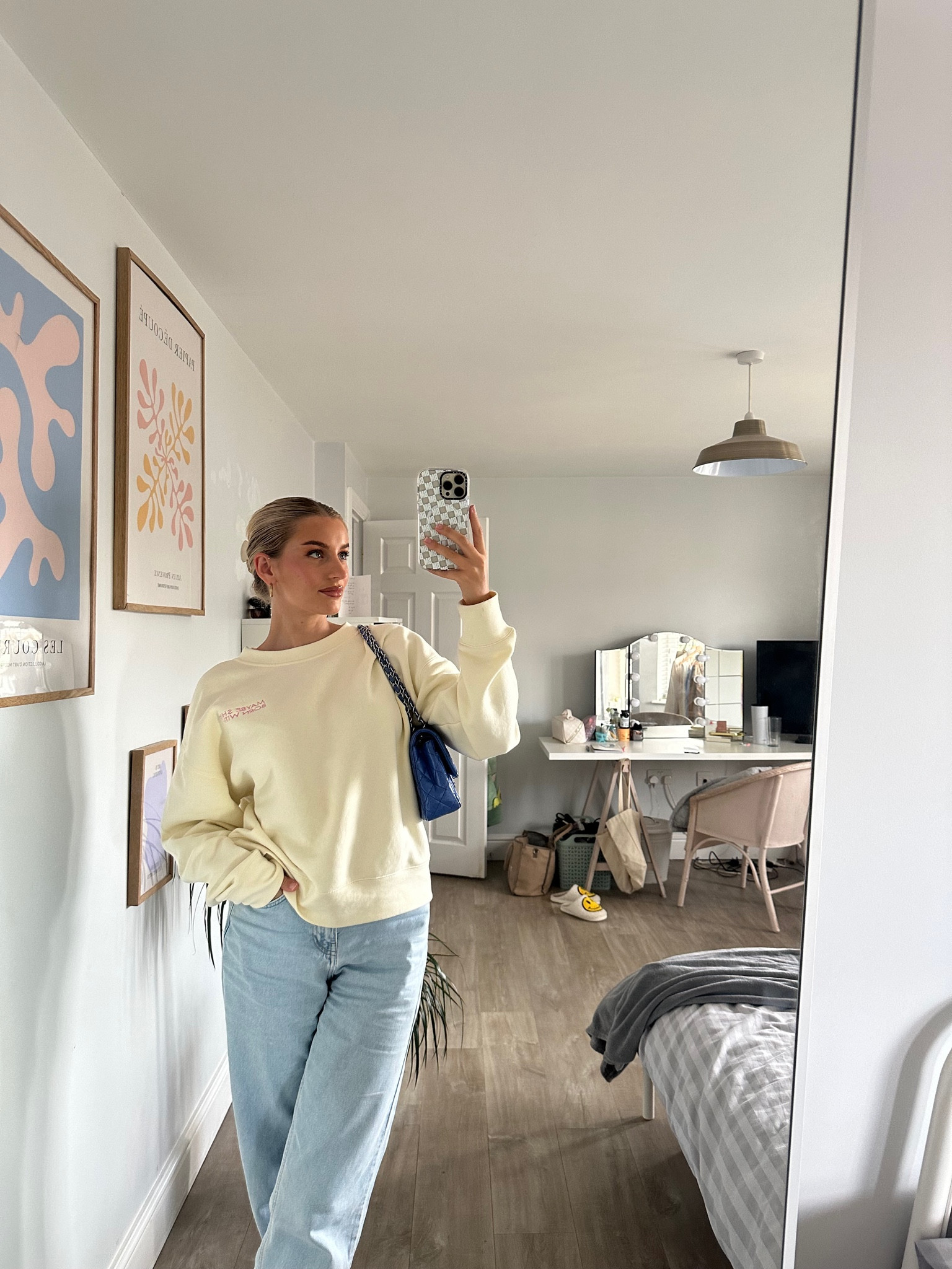 Pale yellow sweater, light wash jeans, blue quilted bag, Chanel, asos, summer outfit ideas 

#LTKSeasonal #LTKeurope #LTKstyletip