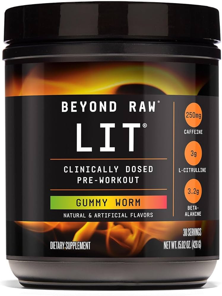 Beyond Raw LIT Pre-Workout - Gummy Worm (30 Servings) | Amazon (US)