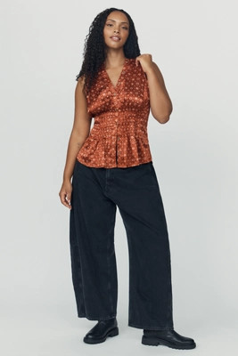 Linden Sleeveless Silken Pleated Blouse by Pilcro | Anthropologie (US)