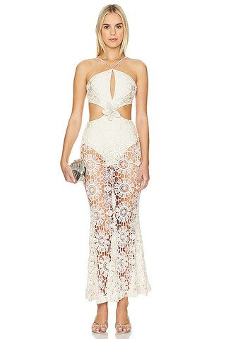 PatBO Embroidered Maxi Dress in Wheat from Revolve.com | Revolve Clothing (Global)