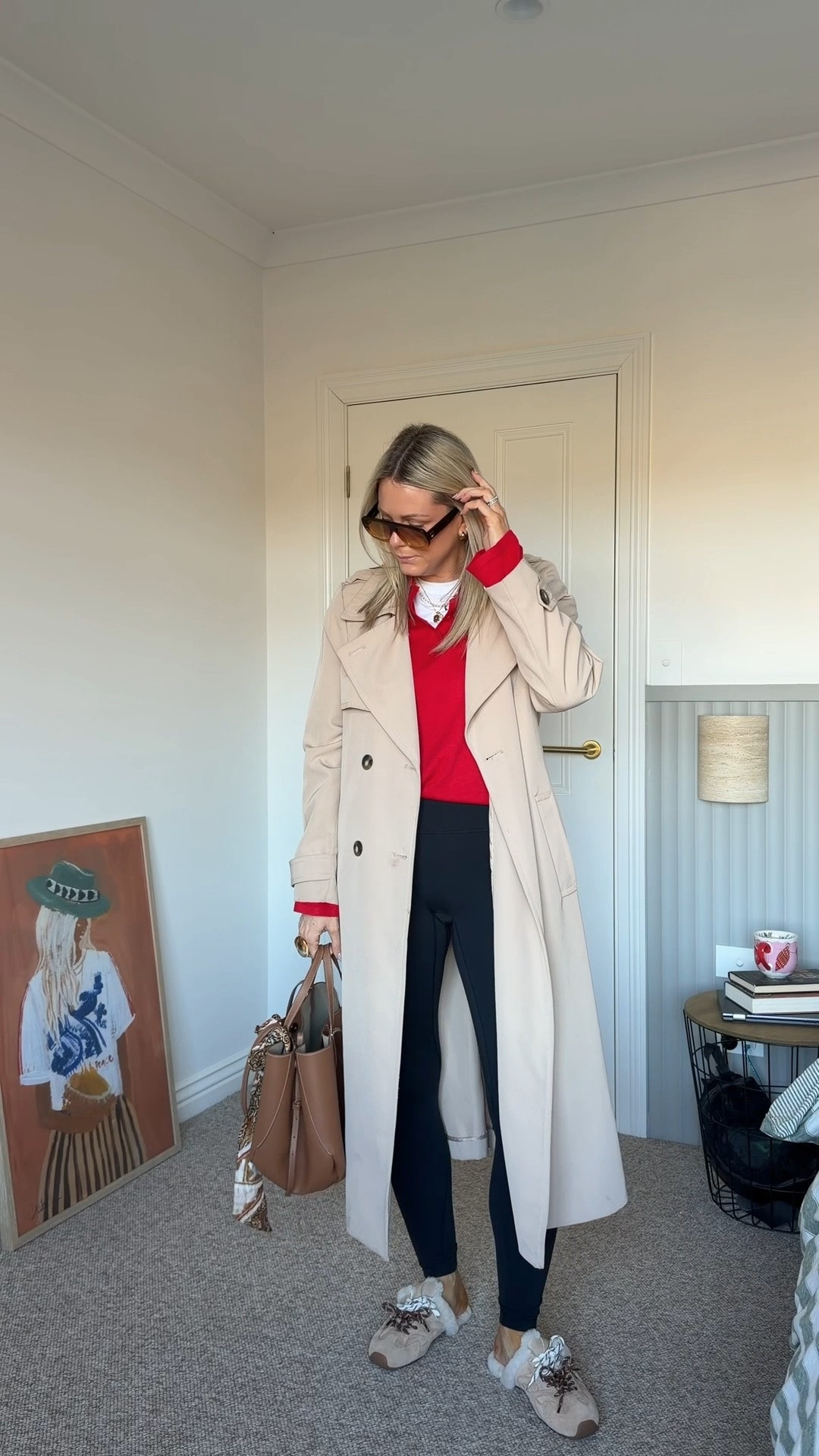 My *fave* tights! I wear an AU10 in the tights, medium in the red knit and a 14 in the trench x

#LTKaustralia #LTKxlululemon2026 #LTKspring