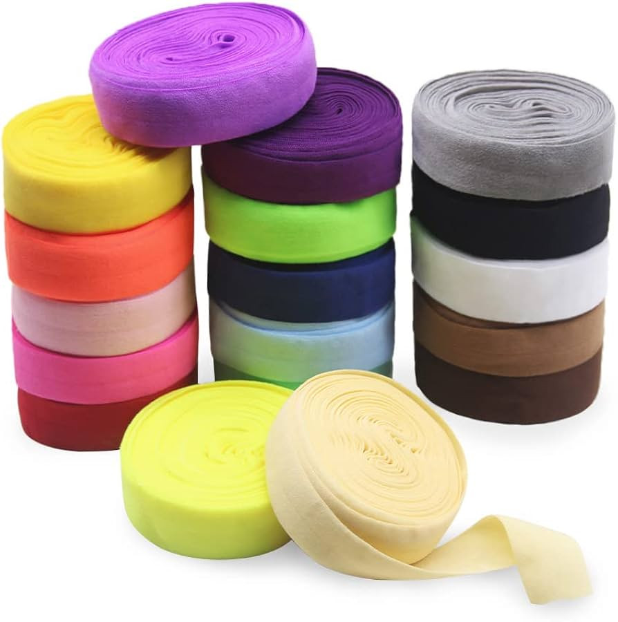 SEMINI 36 Yards FOE Fold Over Elastic Ribbon 3/4"(20mm) Matte Color, Colored Stretch Elastic for ... | Amazon (US)