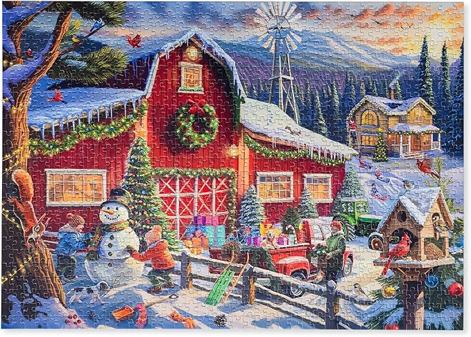 MOSAIC PUZZLES Countryside Christmas - Christmas Puzzles for Adults - Premium Jigsaw Puzzles, 100... | Amazon (US)