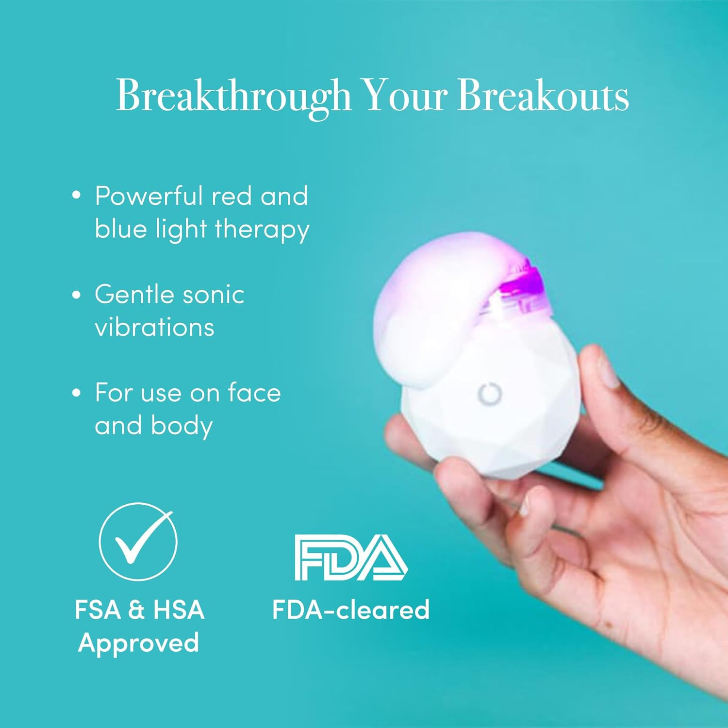 reVive Light Therapy Soniqué Mini Acne Cleanser, Battery-Operated Sonic Face Cleanser Brush with... | Amazon (US)