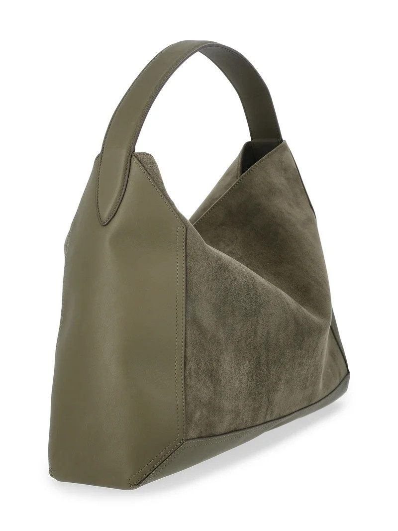 Scoop Women's Faux Suede Hobo Tote Bag, Olive | Walmart (US)