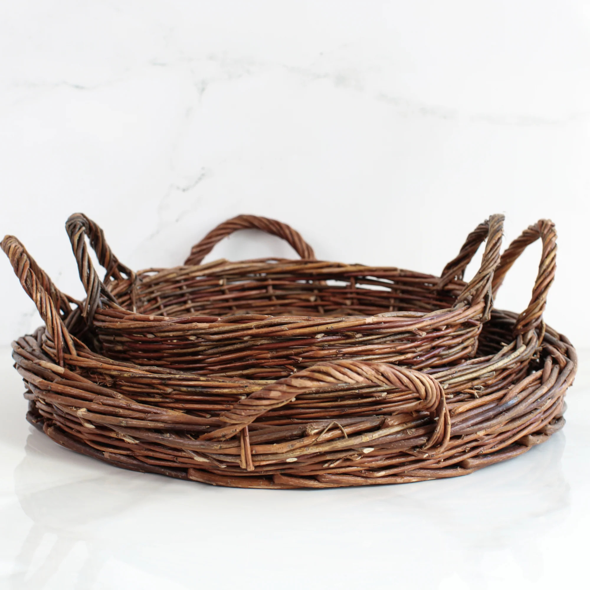 Willow Basket Trays- Set of 3 | Interior Delights