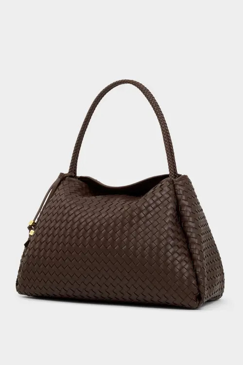 Katie Loxton Nova Hand Woven Large Shoulder Bag in Chocolate at Nordstrom | Nordstrom