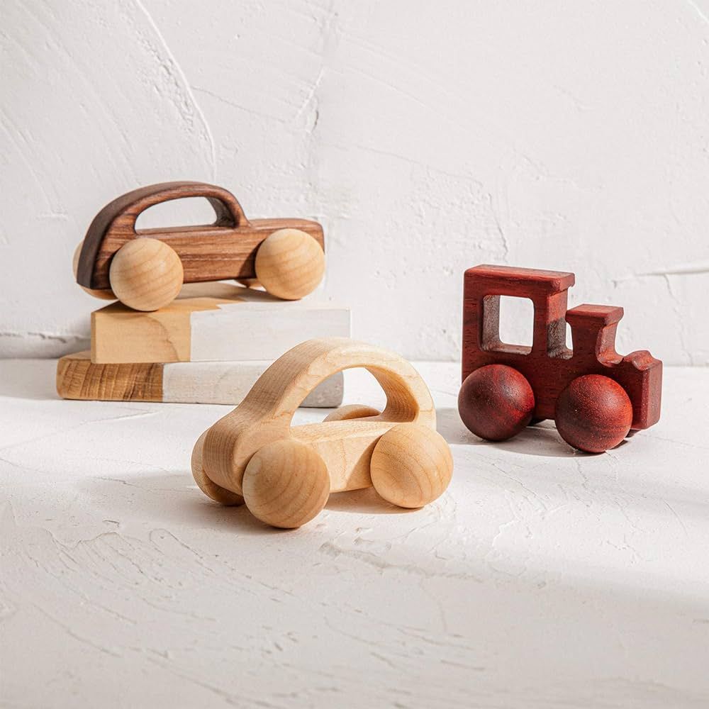 3PCS Wooden Baby Toys,Baby Grasping Toys Push Car Toys Montessori Toys Wooden Toy Vehicles,#1 | Amazon (US)
