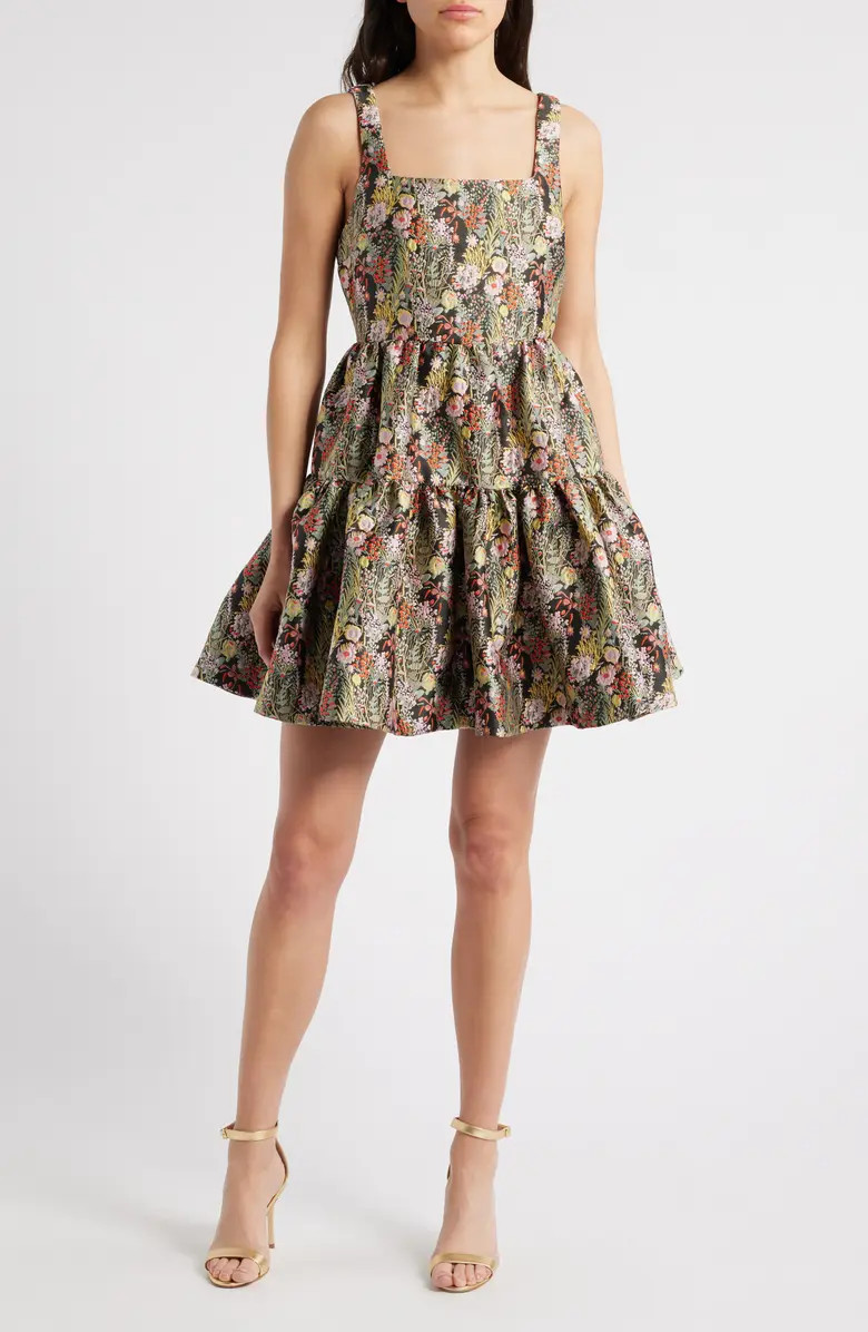 Garden Brocade Fit & Flare Minidress | Nordstrom