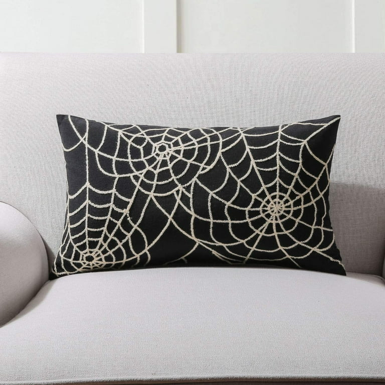 Phantoscope Halloween Holiday Collection Cotton Embroidery Decorative Throw Pillow Cover, 12" x 2... | Walmart (US)