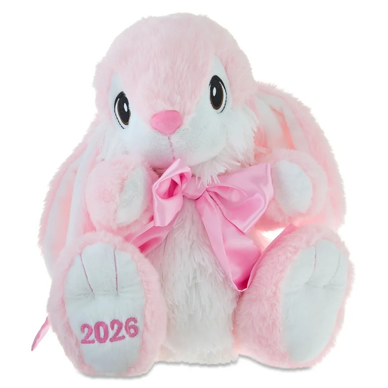 Large 2026 Hopster Bunny Plush, Pink, 14", Easter by Way To Celebrate | Walmart (US)