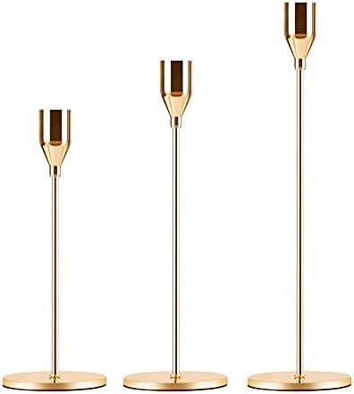 Candle Holder 3 in 1 Set Candlestick Holders Fits 3/4 inch Thick Taper Candle&Led Candles for Wed... | Amazon (US)