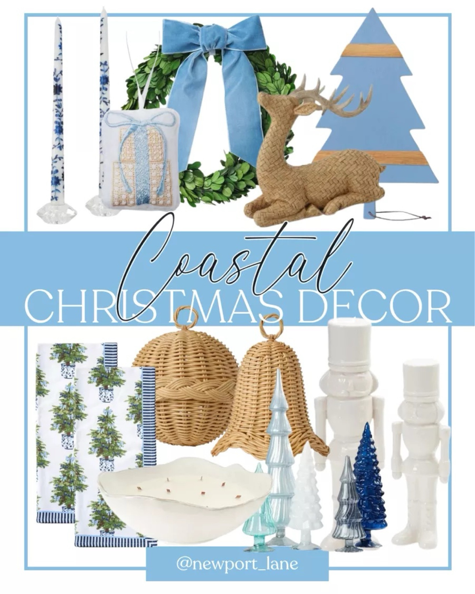 Coastal Christmas decor roundup! coastal decor, Christmas decor, Christmas home decor, coastal Christmas, blue and white Christmas decor, rattan Christmas decor, holiday decor , coastal living 
12/8

#LTKFindsUnder100 #LTKHome #LTKHoliday