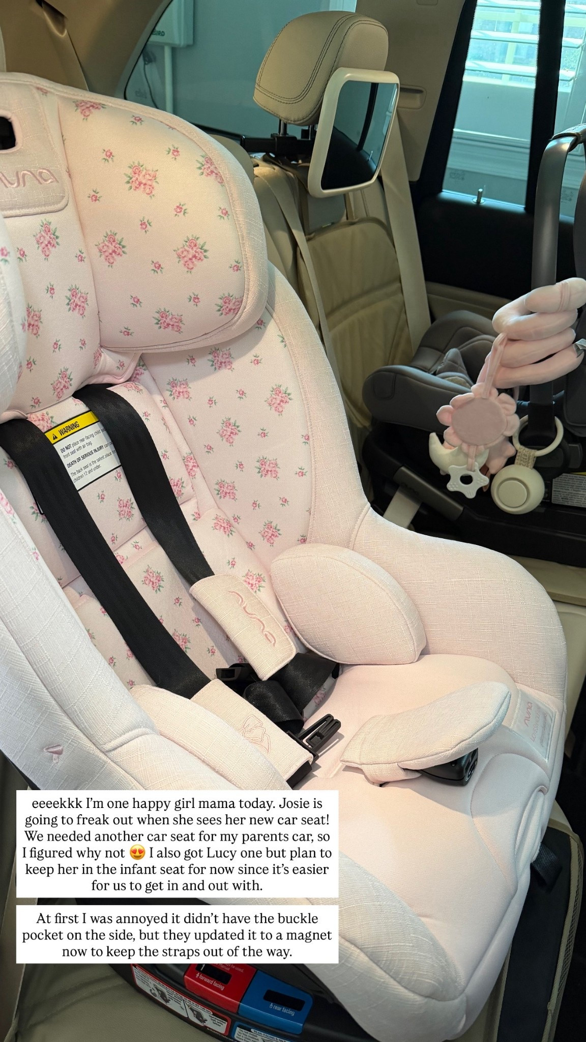 Got the girls the CUTEST new car seats. I just installed Josie’s for now but Lucy could switch to a convertible car seat whenever. I just find an infant seat more convenient to get in and out. But I couldn’t resist the new @nuna @potterybarnkids x loveshackfancy collection! There’s also matching infant seat, stroller, and carrier I’ll link 

#LTKBaby #LTKmomlife #LTKKids