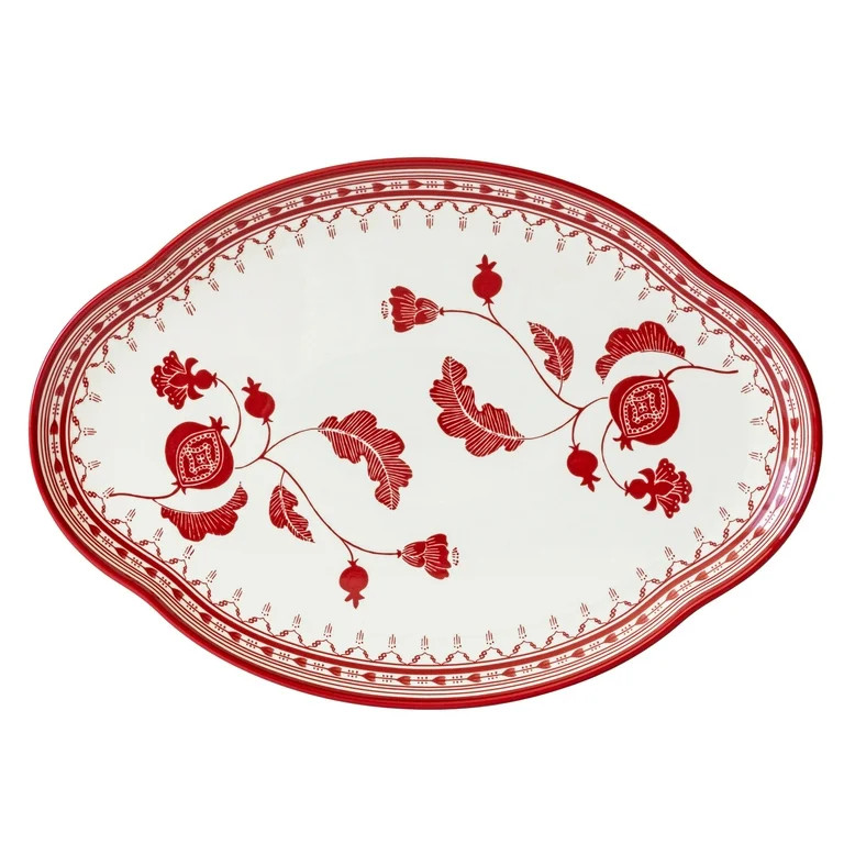 Sofia Home Red Stoneware Serve Platter | Walmart (US)