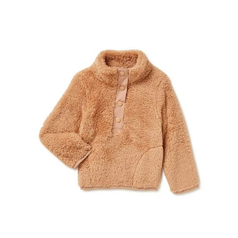 Wonder Nation Baby and Toddler Sherpa Pullover Jacket, Sizes 12M-5T | Walmart (US)