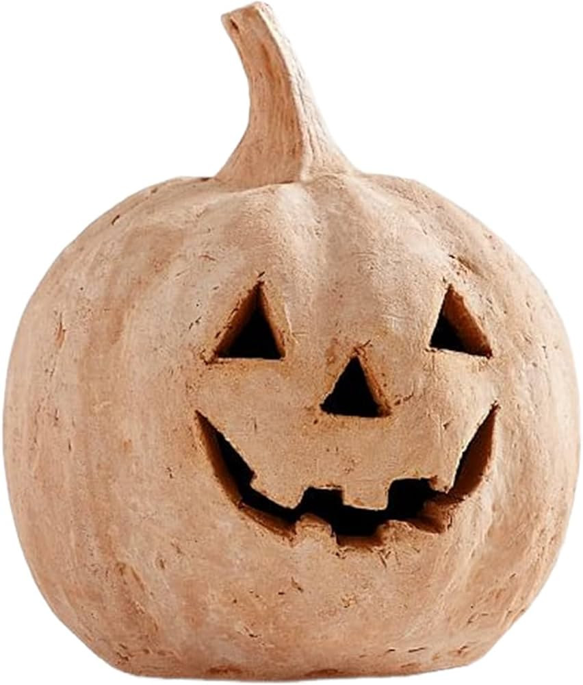 Halloween Decorations Jack-O-Lantern Pumpkin Lantern, Handmade Terracotta Pumpkin Spooky Hallowee... | Amazon (US)