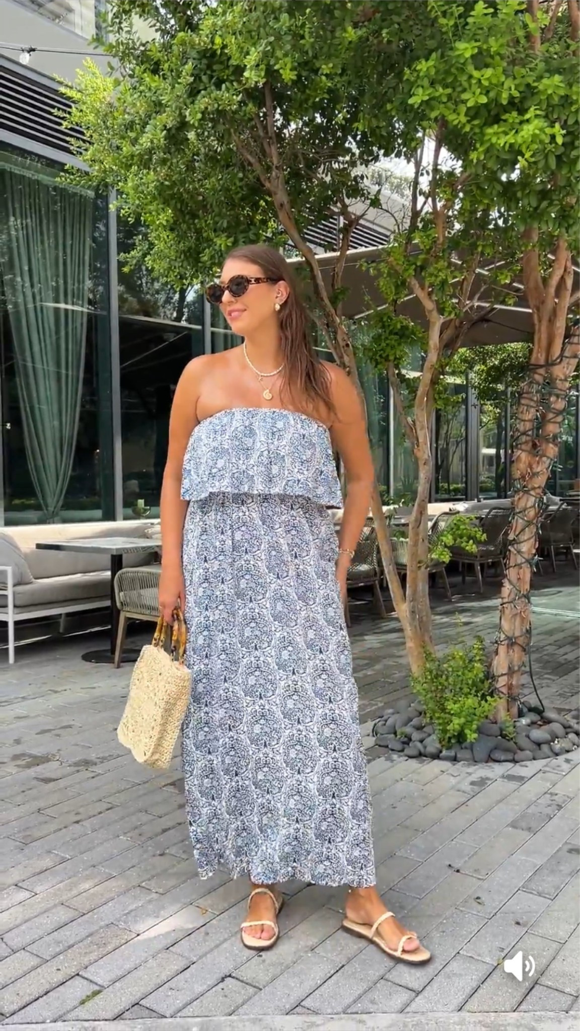 easy resort style for hot summer days

strapless maxi dress, blue printed dress, vacation outfit ideas, beach resort wear, effortless summer fashion, chic casual style, woven beach bag, lightweight summer outfit

#LTKootd #LTKgrwm #LTKTravel