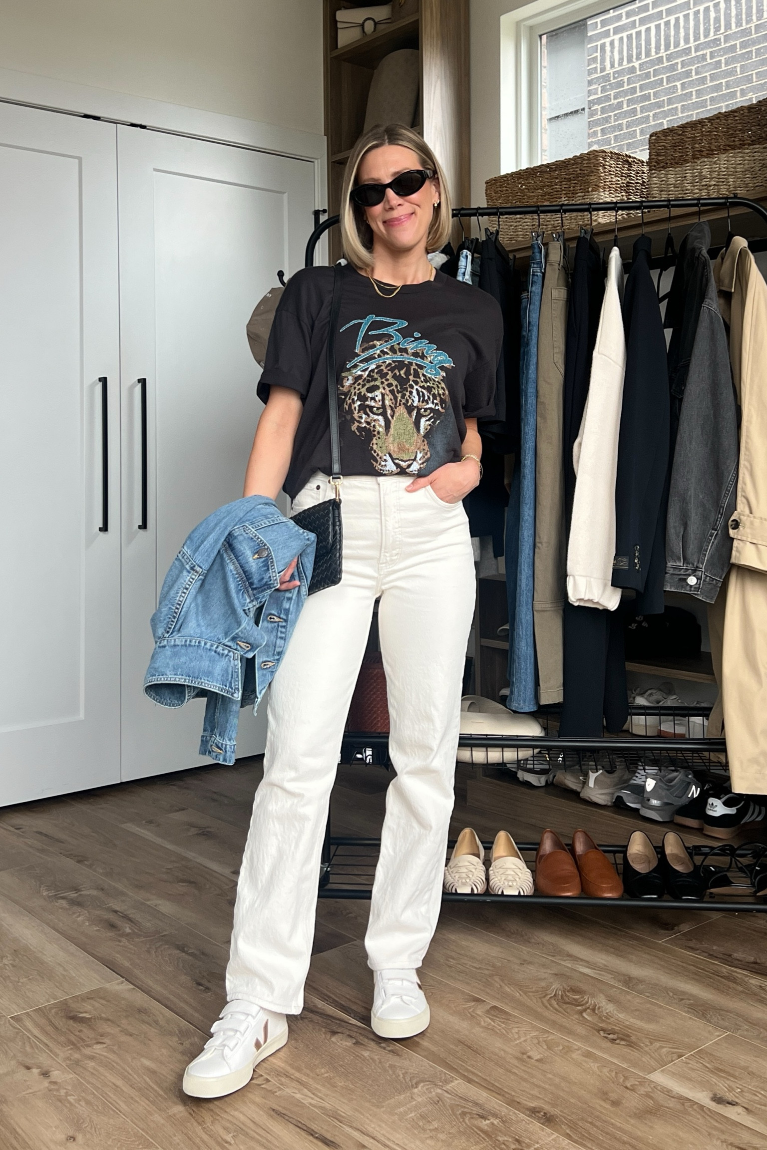 Wearing small tee, 26/regular jeans, small denim jacket, sneakers tts 

#LTKfindsunder100 #LTKfindsunder50 #LTKstyletip