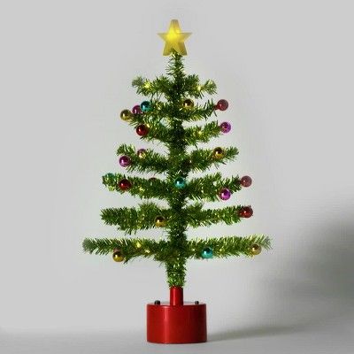 21" Rotating Tinsel Christmas Tree Green - Wondershop™ | Target
