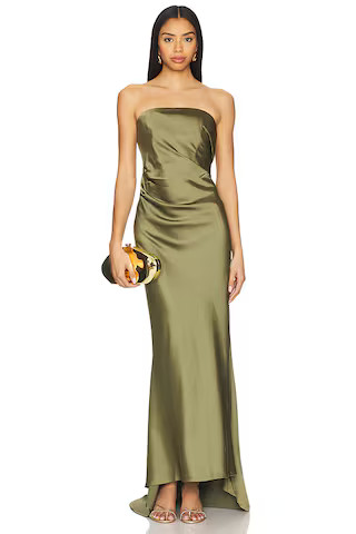 Significant Other Lucile Strapless Gown in Pesto from Revolve.com | Revolve Clothing (Global)