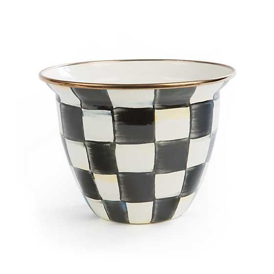 Courtly Check Enamel Flower Pot - Large | MacKenzie-Childs