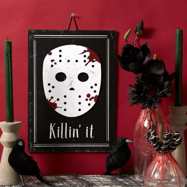 Halloween Hanging Sign Decoration, Killin' It, 10 inch x 14 inch, Way to Celebrate | Walmart (US)