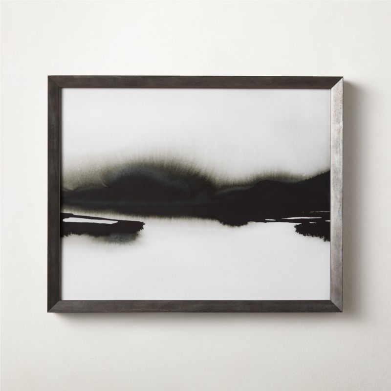 Bayview Modern Abstract Black and White Framed Wall Art 20"X16" | CB2 | CB2