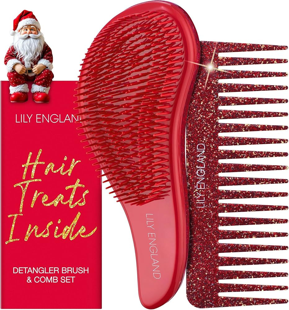 Lily England Detangler Brush & Comb Set - Lightweight Wide Tooth Detangling Tool for Women & Kids... | Amazon (US)