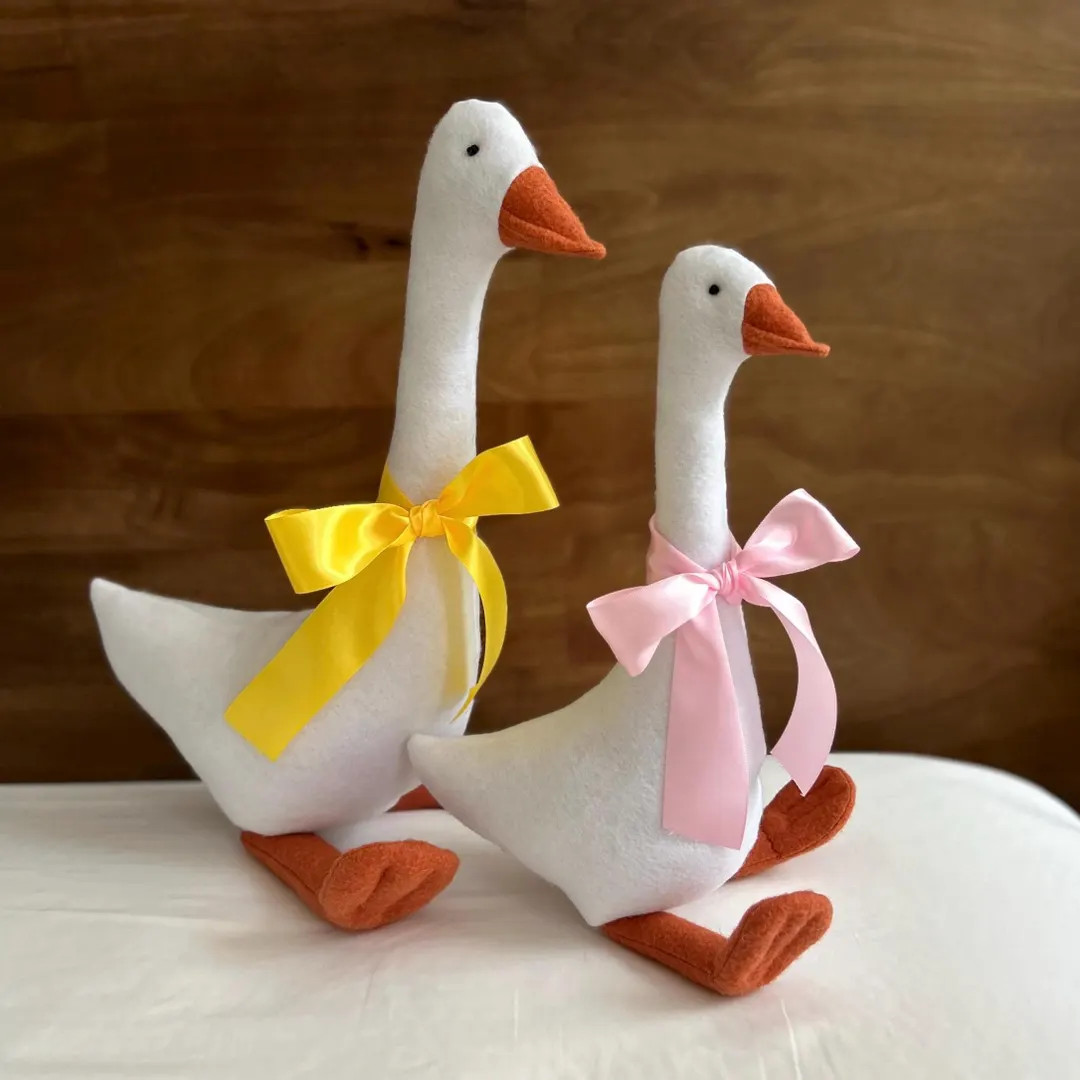 Hand-sewn Felt Goose Plush: Farmhouse Nursery Decor - Etsy | Etsy (US)