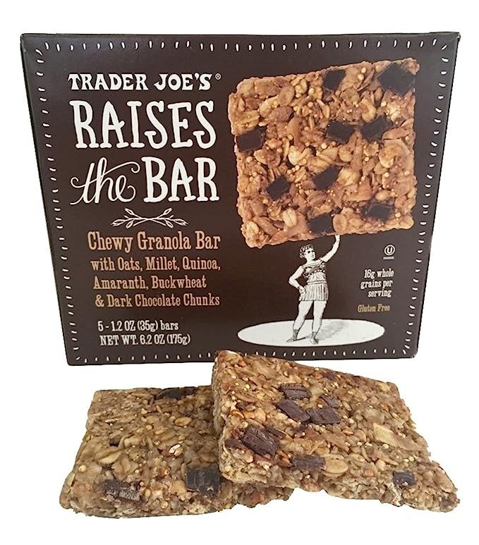 Trader Joes Raises the Bar Gluten Free Chewy Granola Bars, Dark Chocolate Chunk, 5 Count Box, (2 ... | Amazon (US)
