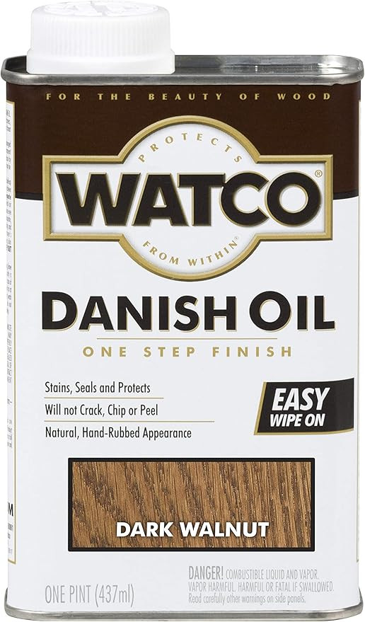 Watco 65851 Danish Oil Wood Finish, Pint, Dark Walnut | Amazon (US)