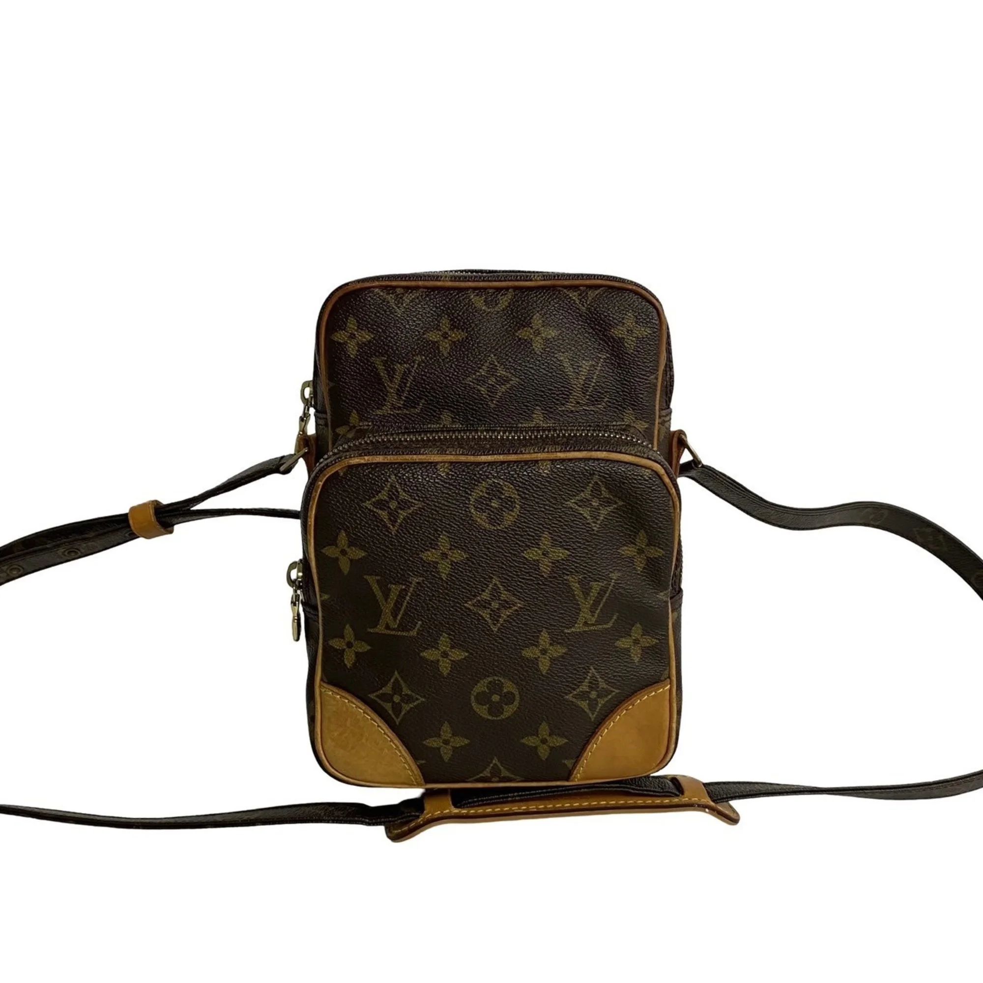 Pre-Owned LOUIS VUITTON Louis Vuitton Amazon Monogram Leather Shoulder Bag Pochette Sacoche Brown... | Walmart (US)