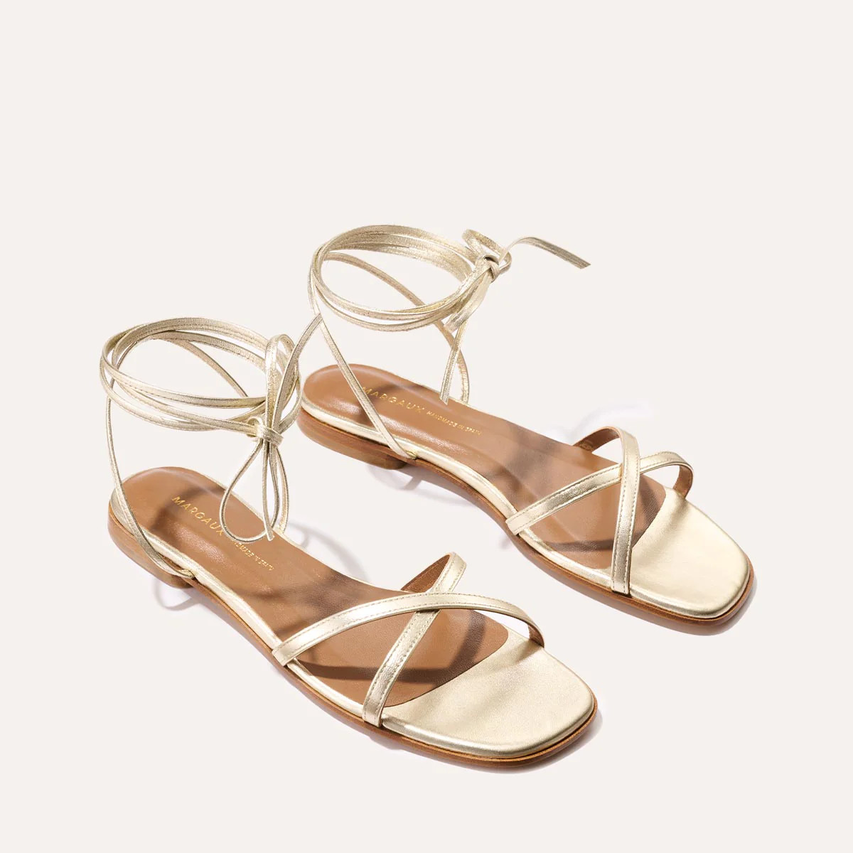 The Wrap Sandal - Champagne Nappa | Margaux