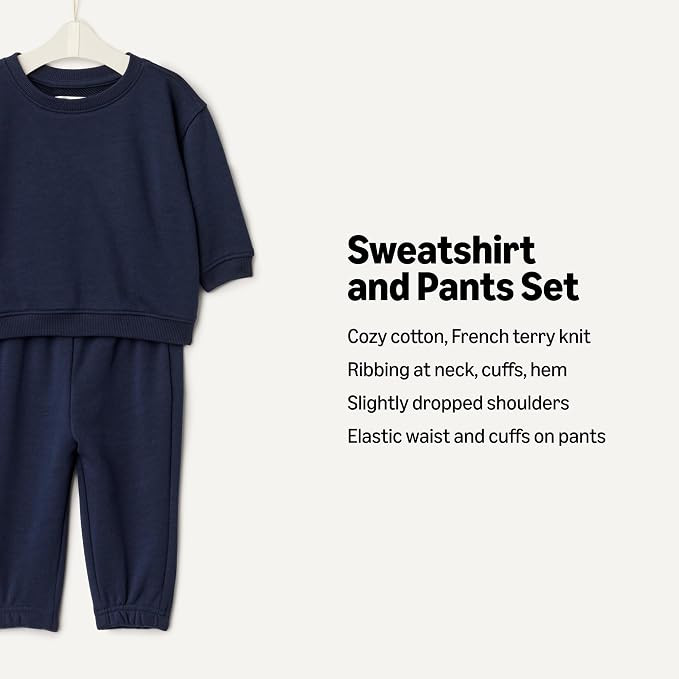 Amazon Essentials unisex-baby Sweatshirt & Sweatpant Set | Amazon (US)