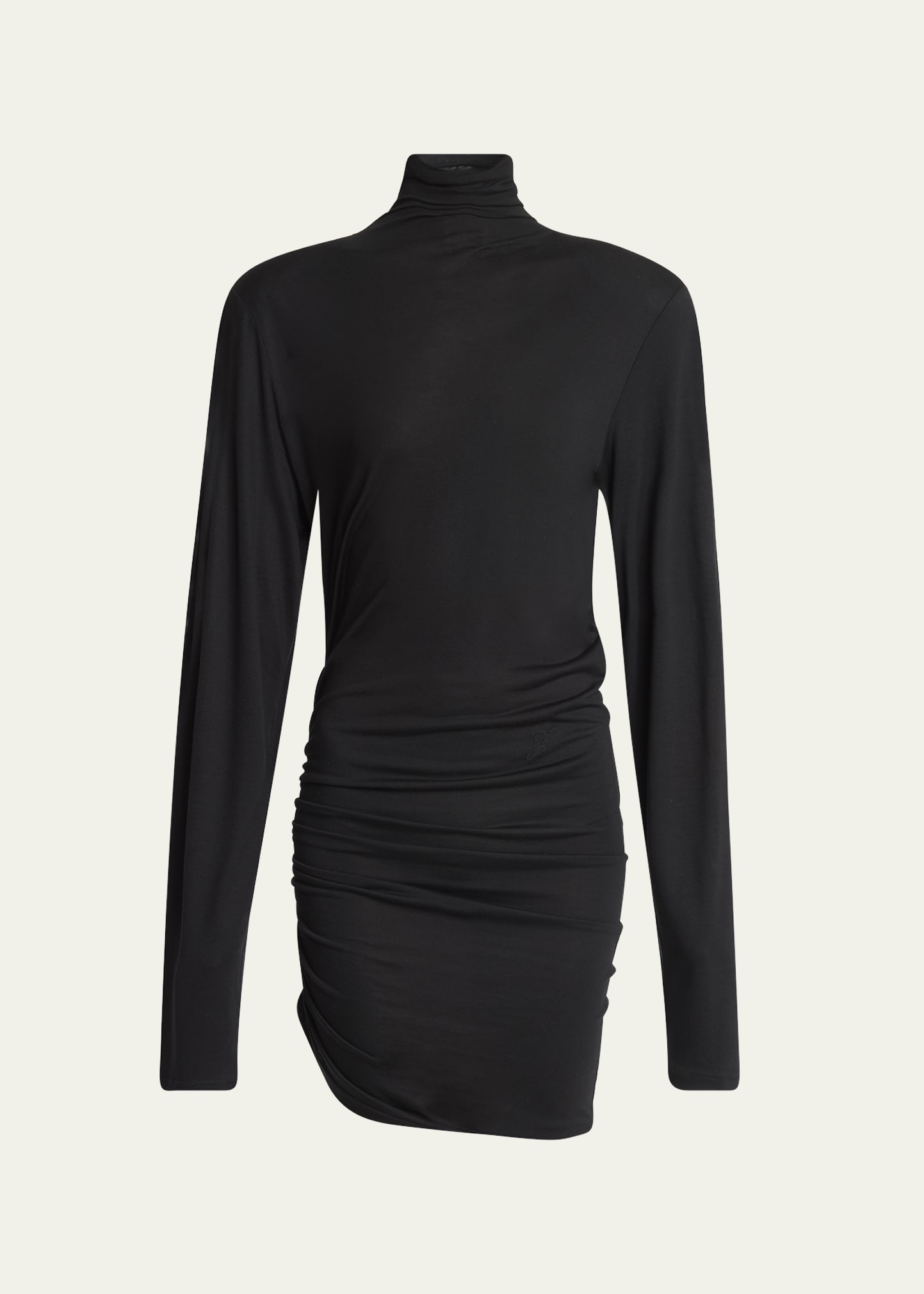Jacquemus La Spallina Turtleneck Ruched Mini Dress | Bergdorf Goodman