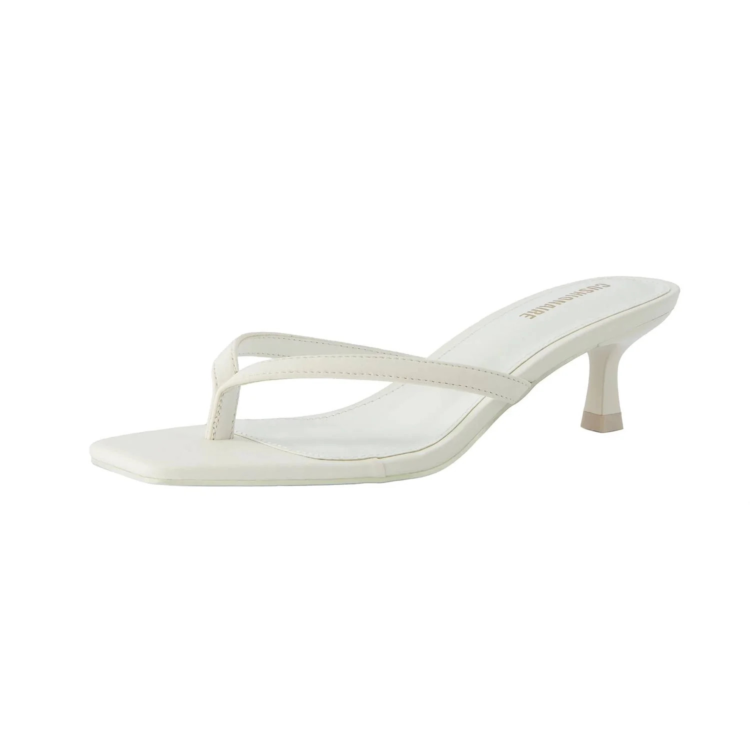 Miami Thong Dressy Kitten Heel Sandals In Ivory | Shop Simon