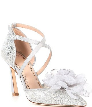Muse by Marchesa Camellia Flowered Lace Dress Pumps | Dillard's