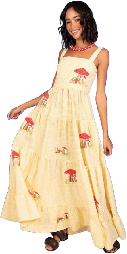 BaronHong Women Bohemian Embroidered Cami Maxi Dress Sleeveless Floral Spaghetti Strap Maxi Dress... | Amazon (US)