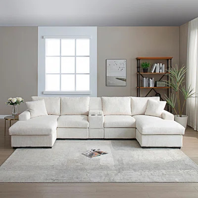 U Shaped Cloud Couch, Sectional Sofa, Oversized Comfy Cloud Sofa With Console | Wayfair North America